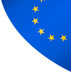 European union flag wave isolated on png or transparent background