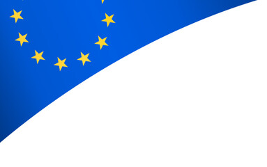 European union flag wave isolated on png or transparent background