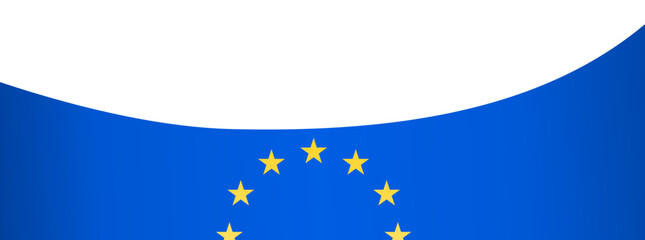 European union flag wave isolated on png or transparent background