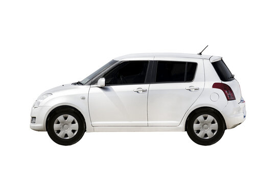 Cutout of an isolated white Suzuki car with the transparent png
