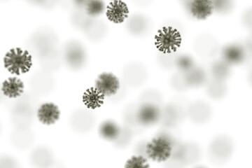 スパイク状の突起の付いたウイルスや病原菌のイメージ素材