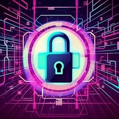 Cyber Sicherheitsschloss - Digital Web Grafik