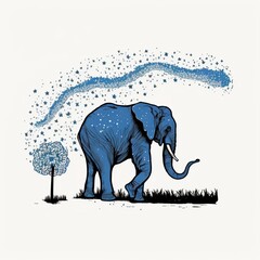 an elephant illustration by art
