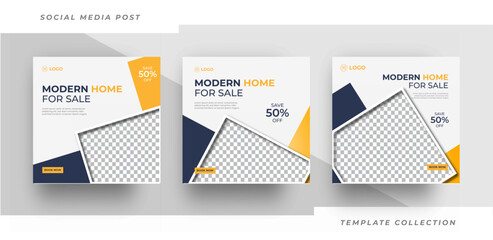 Moden home for sale banner social media post instagram post template design. 
