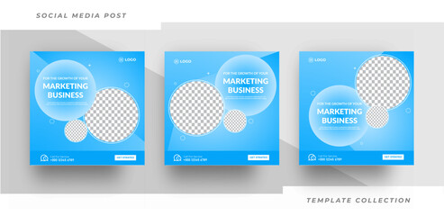 marketing business agency live webinar and corporate social media post template
