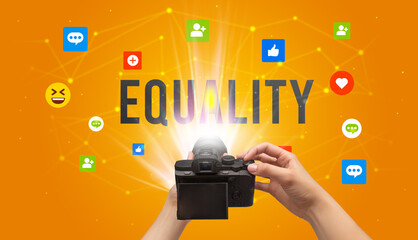 Using camera to capture social media content