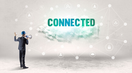 Engineer working on a social media concept