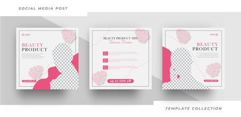 Beauty care and spa template for social media post, flyers, banners, and web.