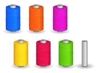 set of realistic sewing supplies for tailoring. eps vector