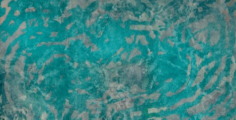 Abstract aqua turquoise blue and grey grunge paint texture 