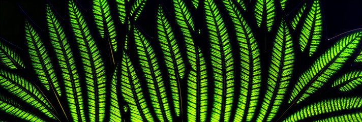 Illustration of a close-up of a lush green plant in a dense forest created with Generative AI technology