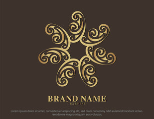 luxury ornament logo line art