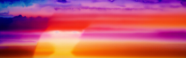 Illustration of a vibrant sky with fluffy clouds created with Generative AI technology