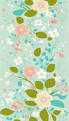 Fototapeta premium seamless pattern with flowers