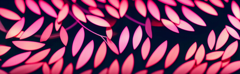 Illustration of pink leaves hanging from a tree created with Generative AI technology