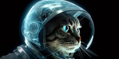 cat on a space suit. generative AI
