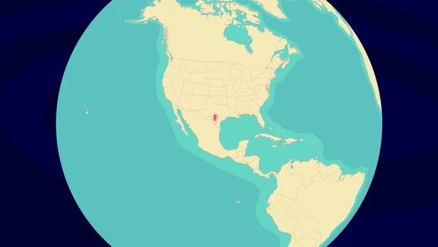 Zooming To Laredo Location On Stylish World Globe