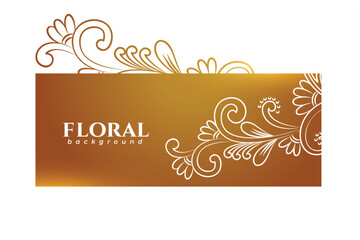 line style elegant floral art background for indian invitation design