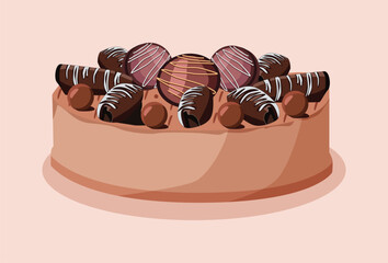 Illustration of a delicious cake , Baking, bakery shop, cooking, sweet products