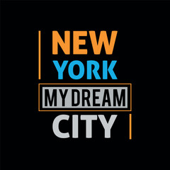 New York City Typography and Minimal T shirt design