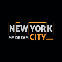 New York City Typography and Minimal T shirt design