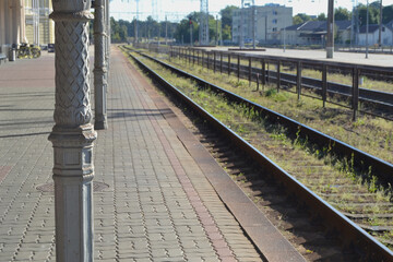 Fototapeta premium Vilnius Railway station. Vilnius, Lithuania - 09 02 2022