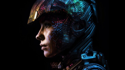 portrait of a futuristic soldier