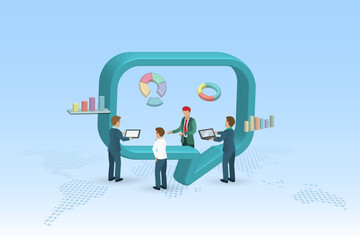 Productive dialogue with global business team brainstorming and discussing. Business partnership management and communication.