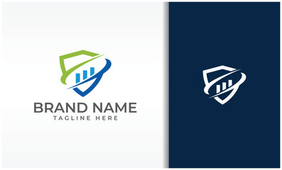 Business finance shield logo vector image