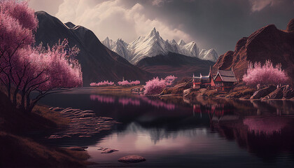 Spring Season Landscape Generative Ai