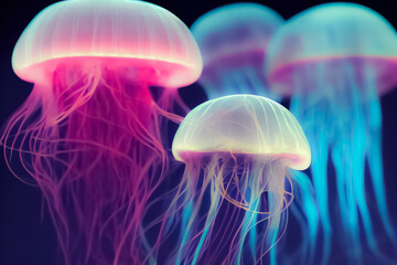 Beautiful colorful jellyfish