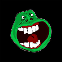 vector funny face zombie laughing