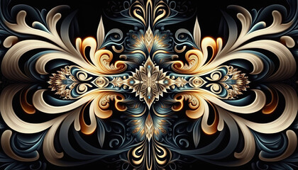 Elegant abstract art background pattern on dark background