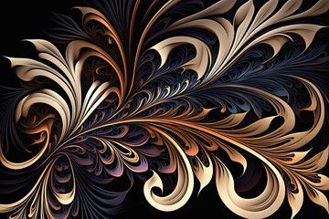 Elegant abstract art background pattern on dark background
