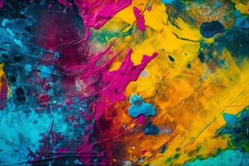 Obraz na płótnie Canvas 様々なテクスチャとメトリアルを持つ抽象的な色彩の背景。シュールで鮮やかなテクスチャーGenerativeAI