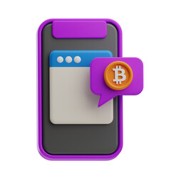 3D Illustration Bitcoin Cryptocurrency chating