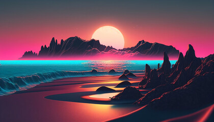 Beautiful Sunset Generative Ai