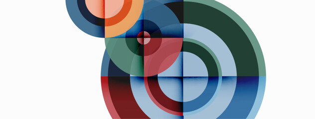 Obraz premium Circles with shadows trendy minimal geometric composition abstract background