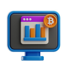 3D Illustration Bitcoin Cryptocurrency browser