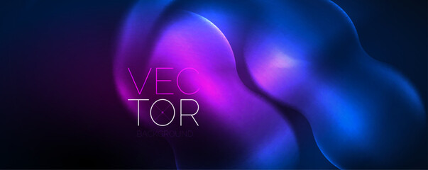 Neon glowing waves, magic energy space light concept, abstract background wallpaper design