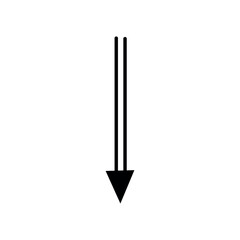 Black arrow on white background