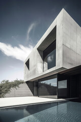 Modern Concrete House Generative AI