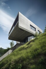 Modern Concrete House Generative AI