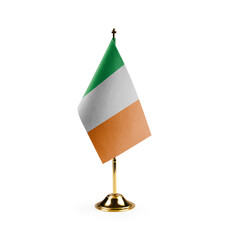Small national flag of the Ireland on a white background