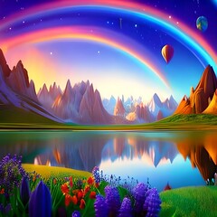 sunset over the lake