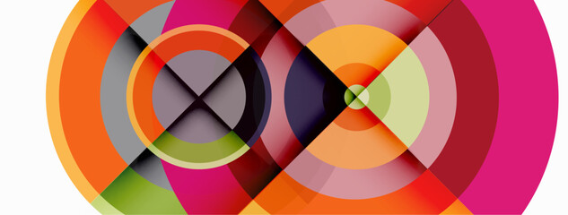 Obraz premium Circles with shadows trendy minimal geometric composition abstract background