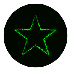 Star icon of green lights on black background