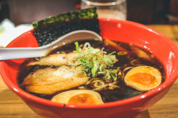 a black soup Japanese noodles, the Dark ramen