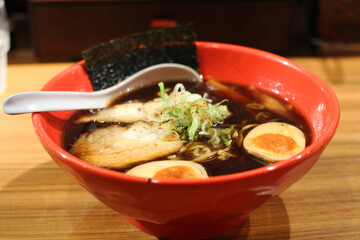 a black soup Japanese noodles, the Dark ramen