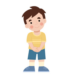 Shy cute boy illustration